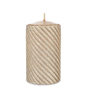 Zlatá sviečka Caroline Valec stredný priemer 8 cm