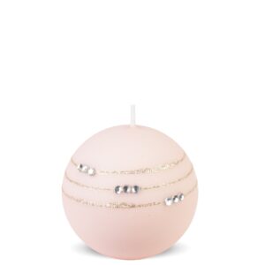 Ružová sviečka Saint s ozdobami - Guľa 8