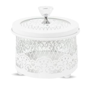 Dekoratívna biela nádoba s vrchnákom