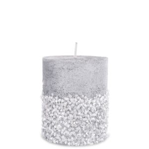 Sviečka valčeková malá diamantová strieborná strieborná