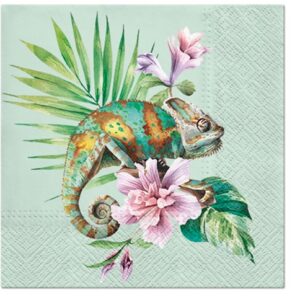 Obrúsky s exotickým chameleónom