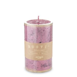 Bordová sviečka rustikálna patinovaná stredná valcová priemer 7 cm