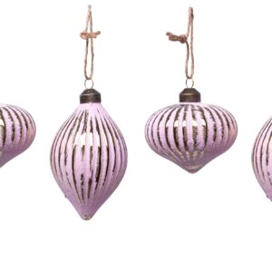 Sada 4 Vianočných ozdôb - Vintage štýl