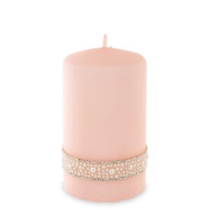 Sviečka z ružového zlata s perlou, krištáľová, W St priemer 8 cm