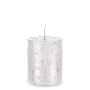 Rustikálna elegantná stĺpová sviečka 60/70 strieborná