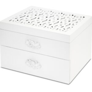 Ozdobná biela šperkovnica