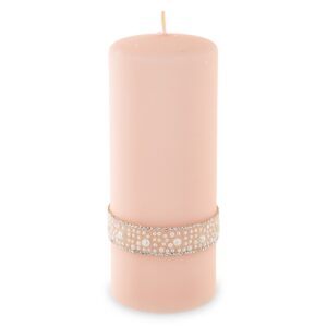 ružovo-zlatá perleťová krištáľová sviečka W veľká priemer 7 cm