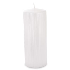Záhradná sviečka White Rose, valec, veľká, priemer 7 cm