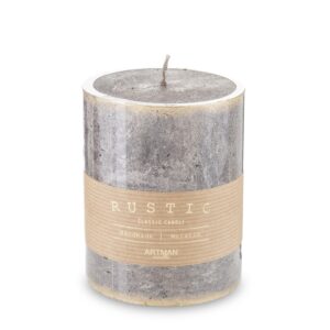 Sviečka Champagne Rustic Patin stredná valcová priemer 9 cm