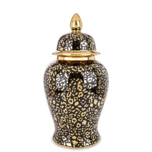 Keramická čierno zlatá amfóra s vekom