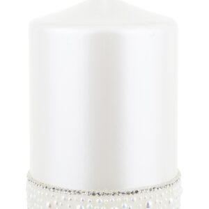 Sviečka Biel Crystal Opal Pearl Medium Cylinder priemer 8 cm
