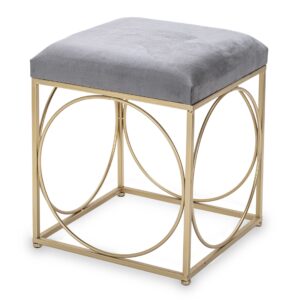 Glamour zlatá taburetka so zamatom