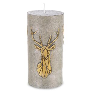 Stredná valcová sviečka Jelenia hlava, šampanské zlatá
