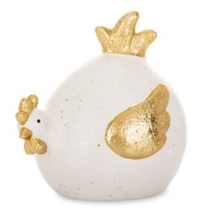 Figúrka bielo zlatej sliepky