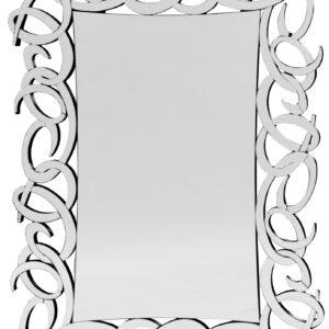 Dizajnové strieborné nástenné zrkadlo