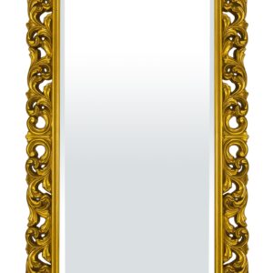 Zlaté nástenné zrkadlo s robustným rámom