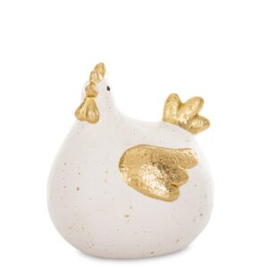 Figúrka bielo zlatej sliepky