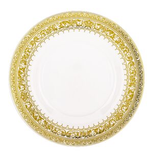 Dekoratívna biela podložka pod tanier so zlatým okrajom
