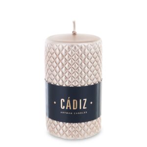 Sviečka Rose Gold Cadiz malá valcová priemer 7 cm