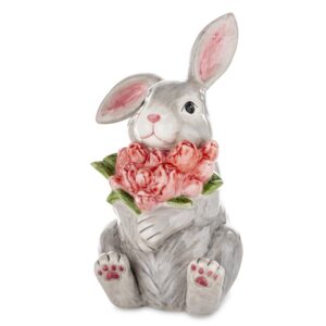 Figúrka králika s kyticou