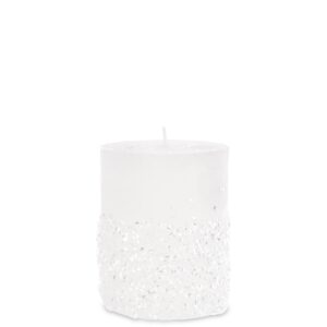 Sviečka valčeková malá diamantová biela strieborná