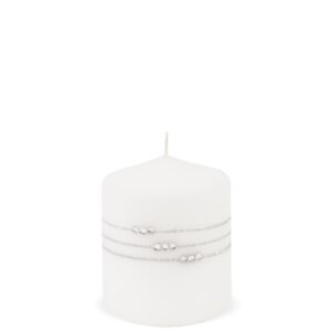 Biela sviečka s ozdobou – Malá