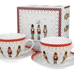 Vianočný set 2 hrnčekov s podšálkami