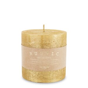 Zlatá sviečka Rustikálny kovový valec Malý priemer 9 cm