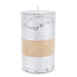 Strieborná sviečka rustikálny kovový valec veľká priemer 9 cm