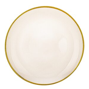 Dekoratívna biela podložka pod tanier so zlatým okrajom