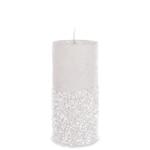 Sviečka valcová, stredná, diamantová, betónová, strieborná
