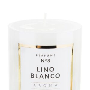 Sklenený valec na sviečku malý biely priemer 7 cm