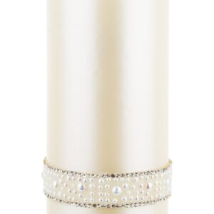 Sviečka Cream Crystal Opal Pearl, veľká valcová, F7