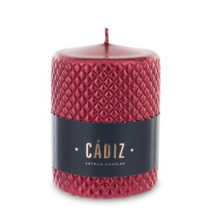 Červená sviečka Cadiz Veľký valec priemer 9 cm
