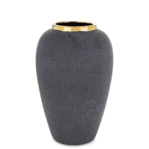 Čierna váza so zlatým okrajom - Veľká