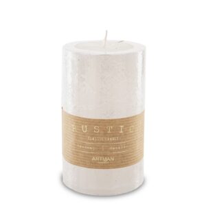 Biela Sviečka Rustikálny Metalický Valec Stredná priemer 7 cm