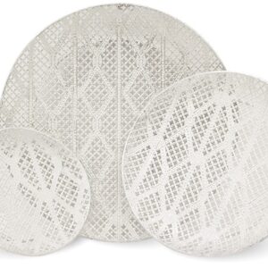 Sada 3 dekoračných tanierov - Kovový dizajn