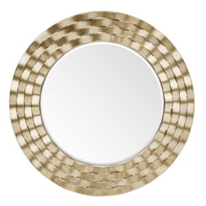 Nástenné okrúhle zrkadlo s moderným zlatým rámom