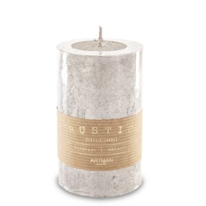 šampanská sviečka rustikálna kovová valcová stredná priemer 7 cm