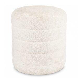 Biela čalúnená taburetka