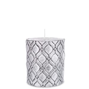 Malá valcová sviečka Monaco, strieborná a čierna