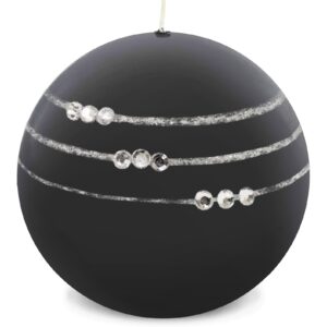 Ozdobná čierna sviečka s ozdobami - Guľa 10