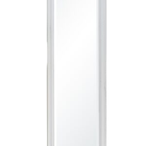 Nástenné zrkadlo s bielym úzkym rámom