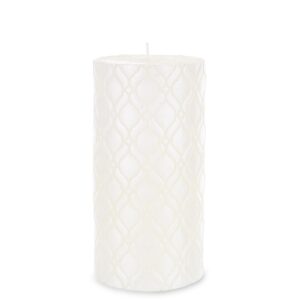 Stredná valcová sviečka Monaco biela