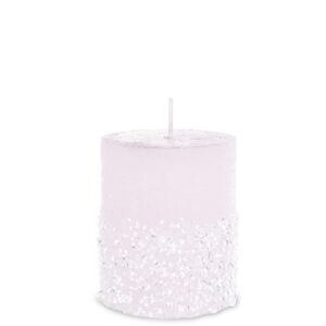 Sviečka valčeková malá diamantová ružová strieborná