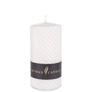 Sviečka Caroline, stredný valec, biela, priemer 7 cm