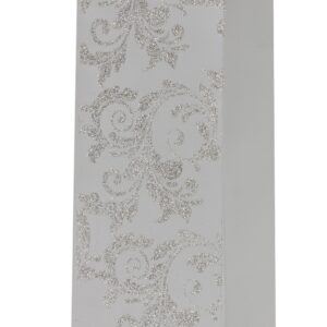 Sivá papierová taška na fľašu s trblietavým vzorom