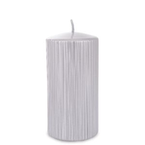 Záhradná sviečka Strieborná ruža Valec, stredný priemer 7 cm