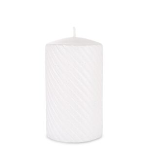 Sviečka Caroline, stredný valcový tvar, biela, priemer 8 cm