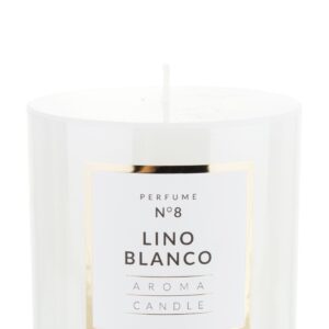 Sklenený valec na sviečku malý biely priemer 9 cm